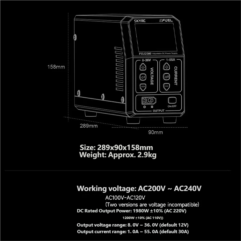 SKYRC PSU2000 1980W Adjustable - Drone Charger 评论和价格