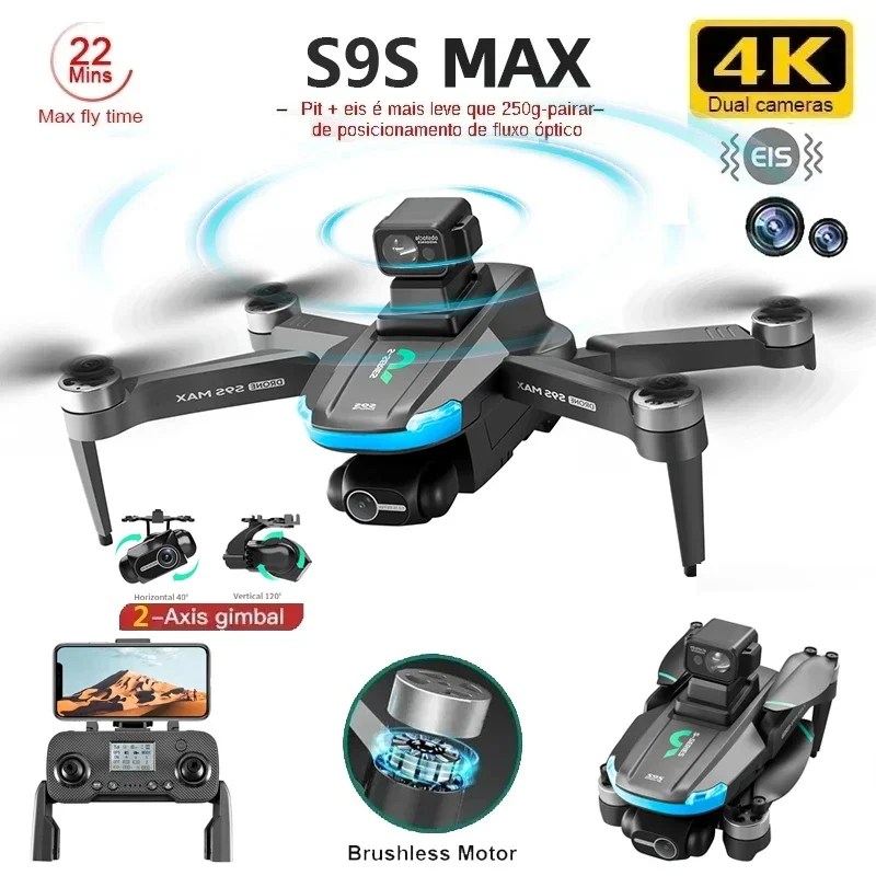 NEW S9S MAX MINI Drone 4K 2-Ax - Drone Gimbal 评论和价格
